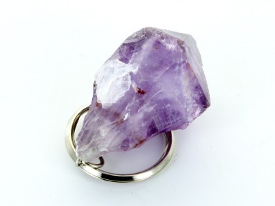 Amethyst Point Crystal Keyring